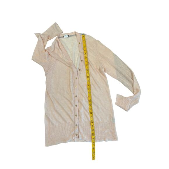 J Crew Sheer Pastel Pink 100% Linen Cardigan Sweater Women's Size M Quiet Luxury - Picture 8 of 8